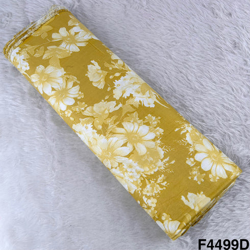 Floral Print Rayon Cotton Fabric- F4499